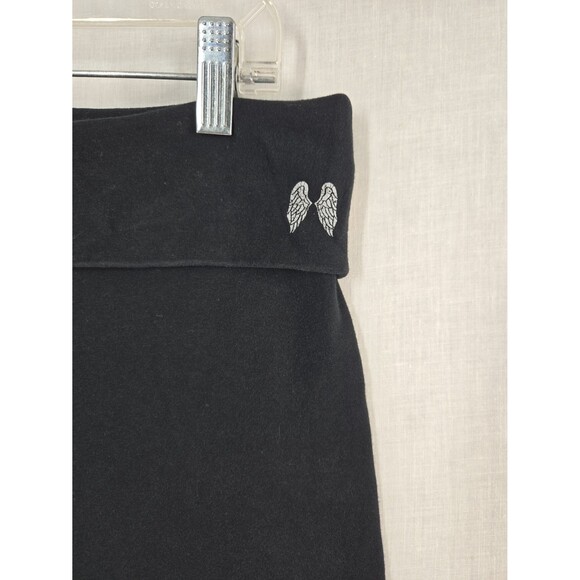 Victoria's Secret Angel Foldover Black & Rose Gold Foil Yoga Pants Large SHORT - Picture 5 of 8